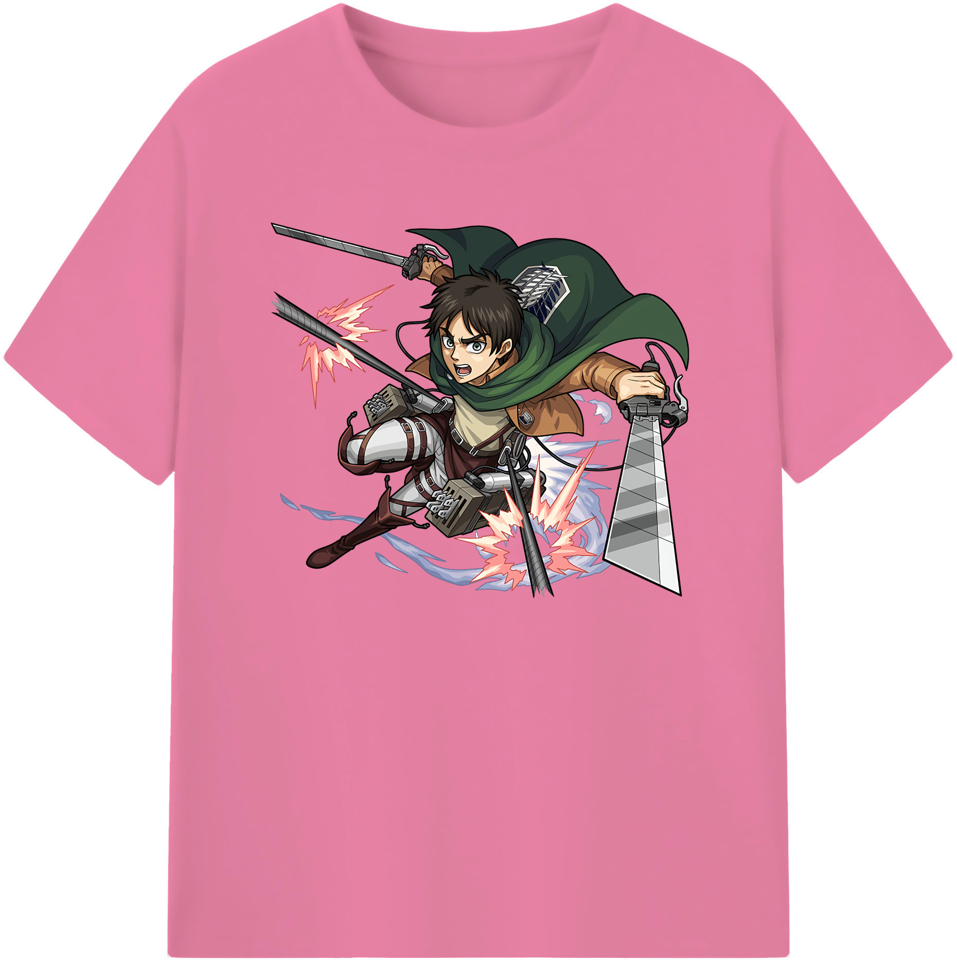 （画像用） 進撃の巨人 エレン･イェーガー Attack on Titan Eren Jäger 綿100％半袖Tシャツ（フロントプリント）